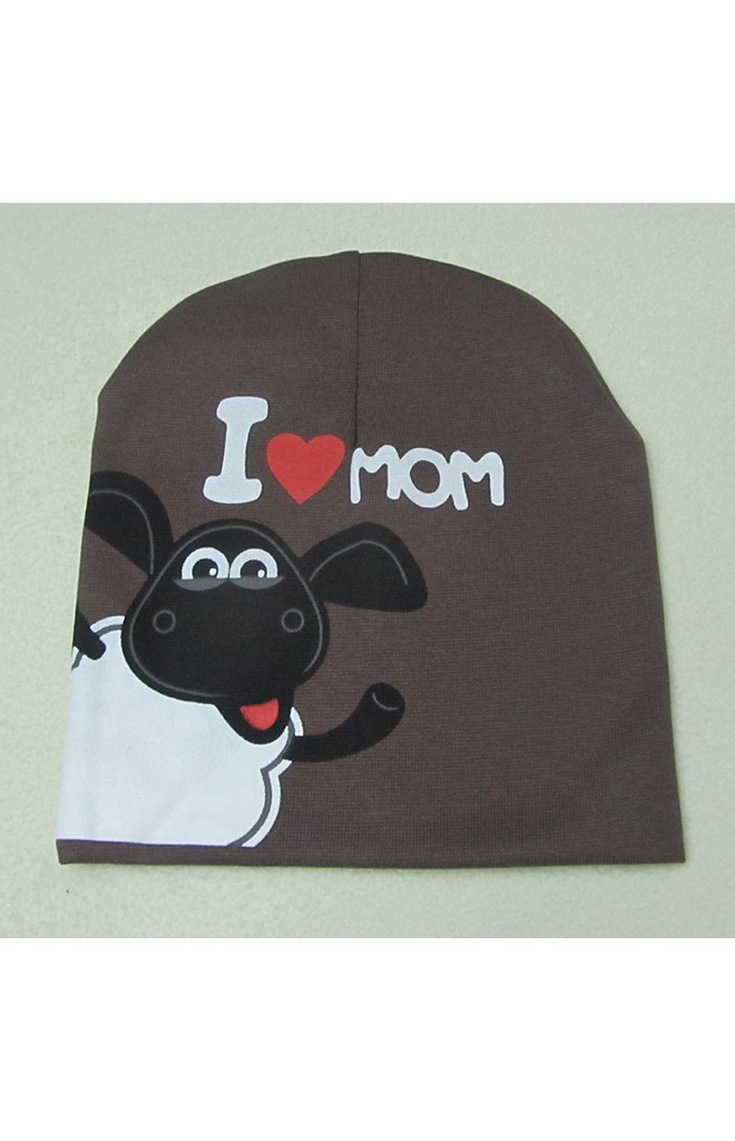 หมวกเด็ก I LOVE MOM และ I LOVE DAD สกรีนรูปแกะ
