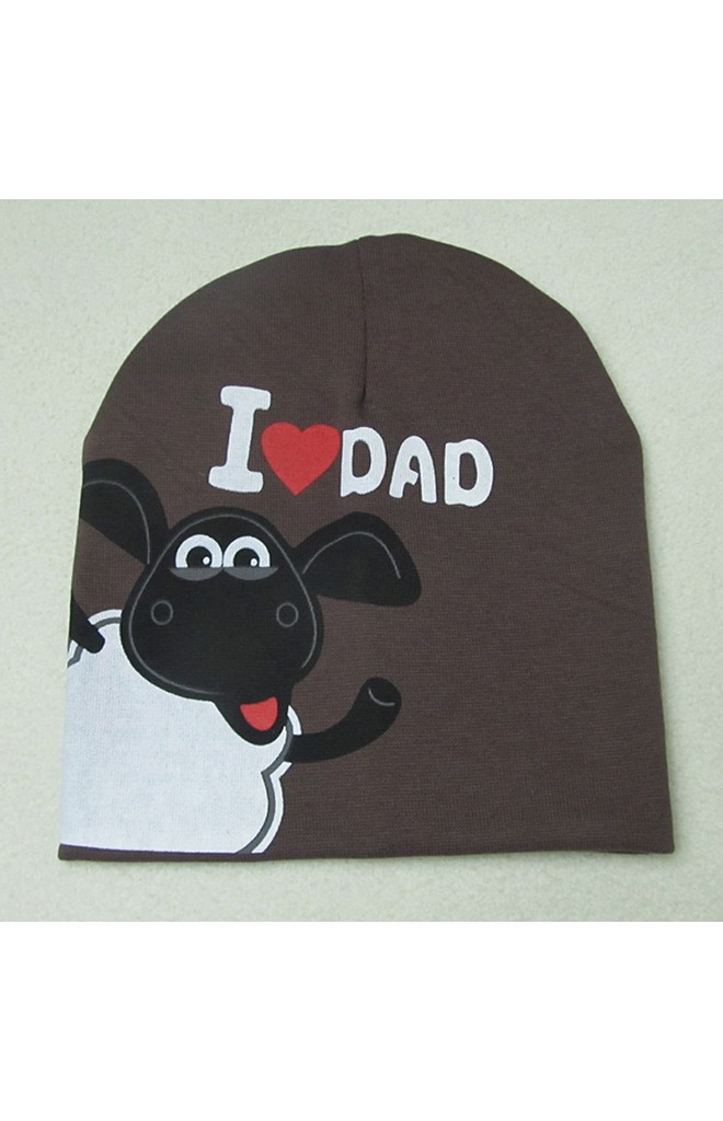 หมวกเด็ก I LOVE MOM และ I LOVE DAD สกรีนรูปแกะ
