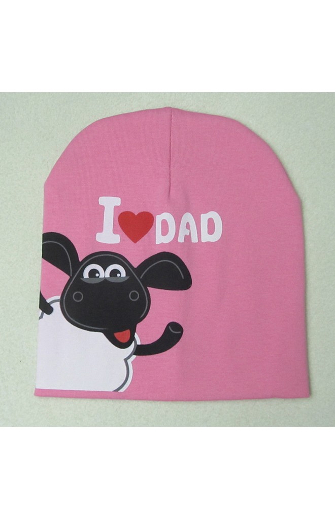 หมวกเด็ก I LOVE MOM และ I LOVE DAD สกรีนรูปแกะ