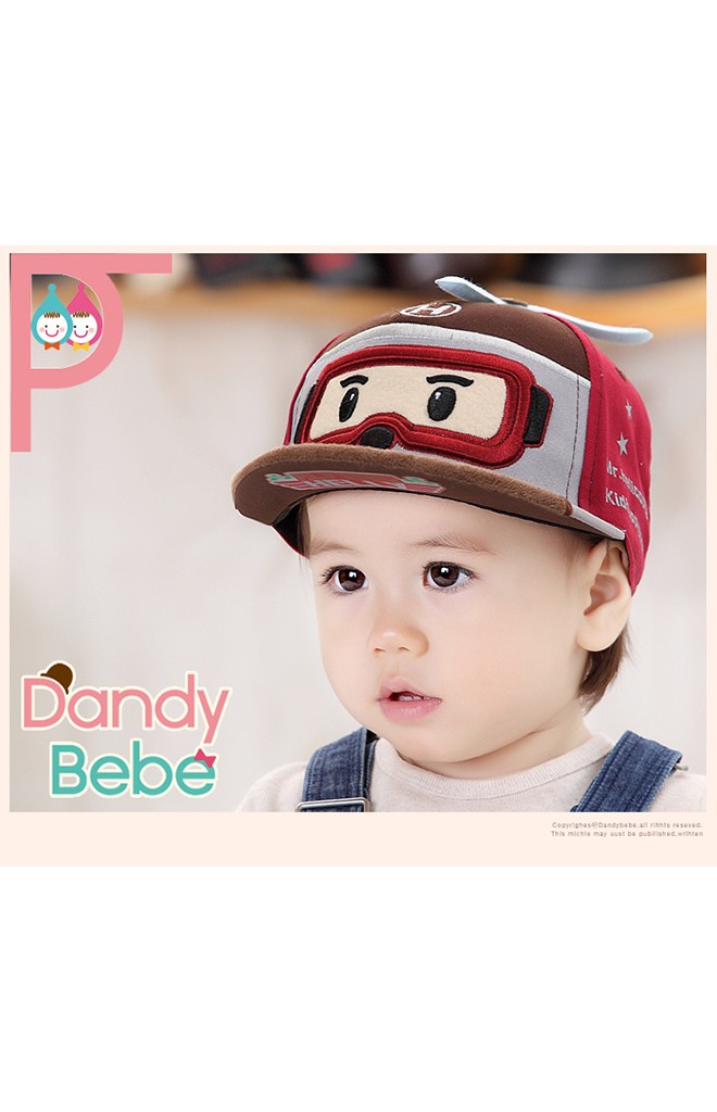 หมวกแก๊ปนักบิน ด้านบนติดกระดุมใบพัด ยี่ห้อ DANDYBEBE