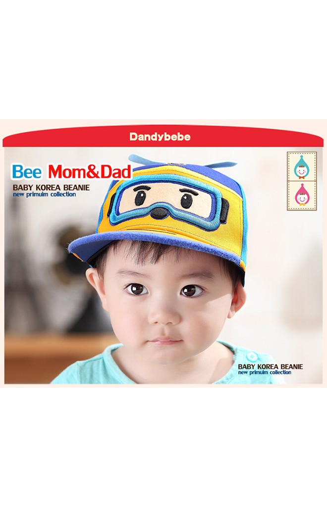 หมวกแก๊ปนักบิน ด้านบนติดกระดุมใบพัด ยี่ห้อ DANDYBEBE