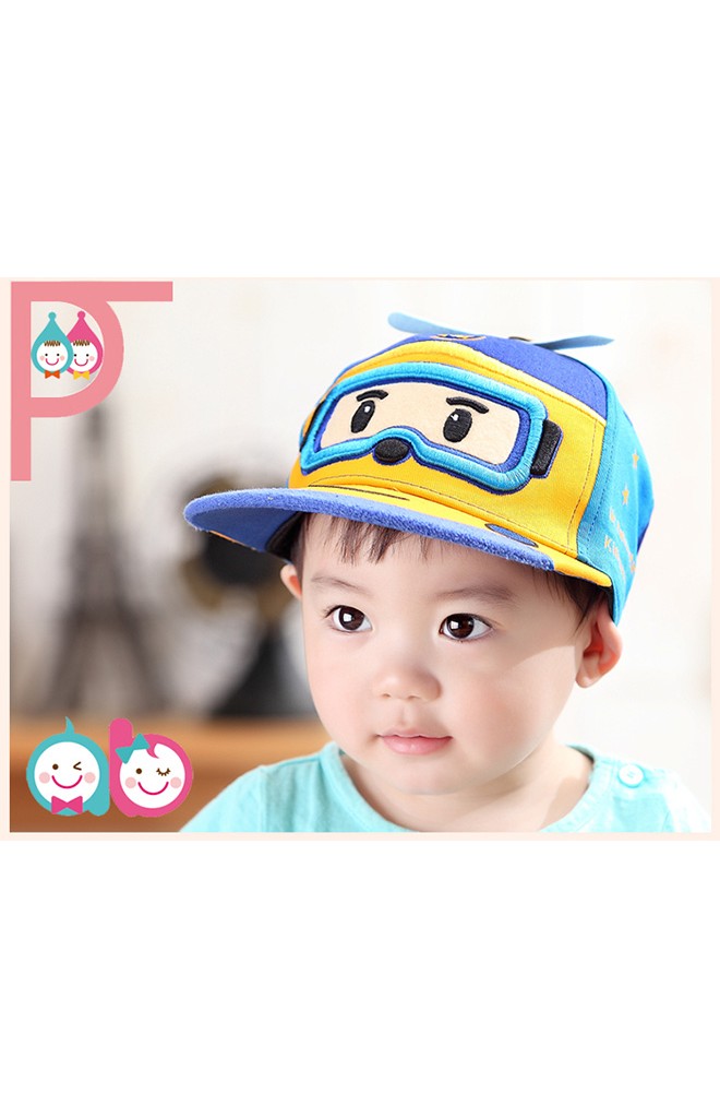 หมวกแก๊ปนักบิน ด้านบนติดกระดุมใบพัด ยี่ห้อ DANDYBEBE