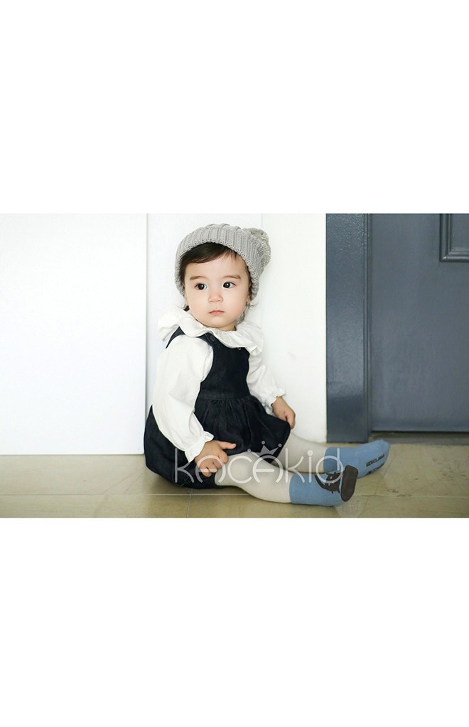 ถุงเท้าเด็กลายนกฮูกสีเหลือง และลายแมวกับปลาสีชมพู