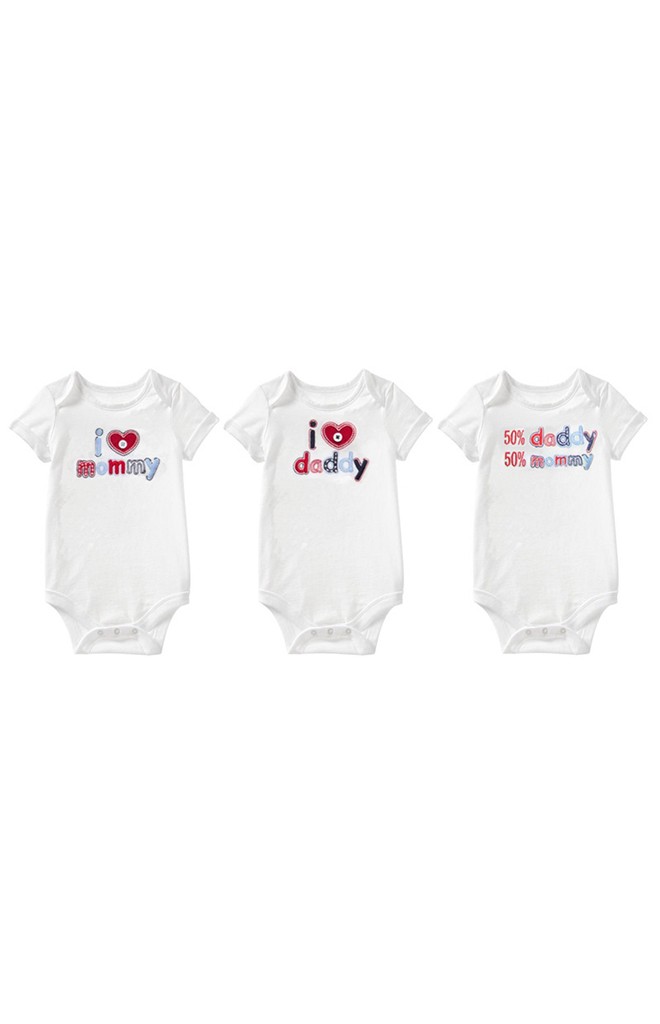 รอมเปอร์เด็กเซ็ต 3 ตัว ปักลาย I love mommy