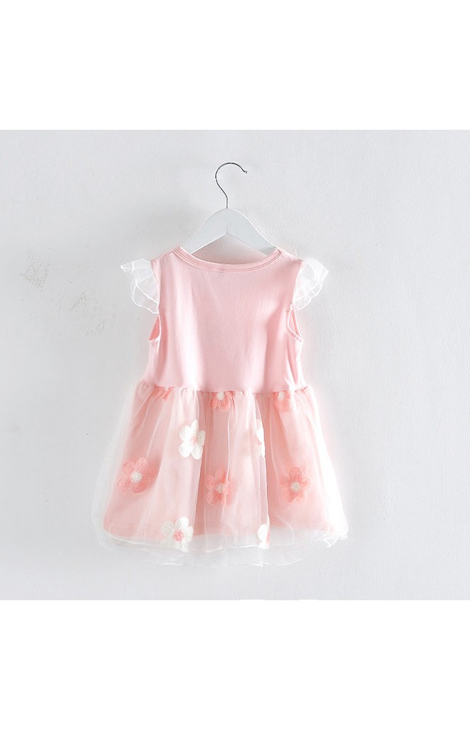ชุดเด็กหญิงสีหวาน ด้านหน้าสกรีนรูปช้างแต่งโบว์