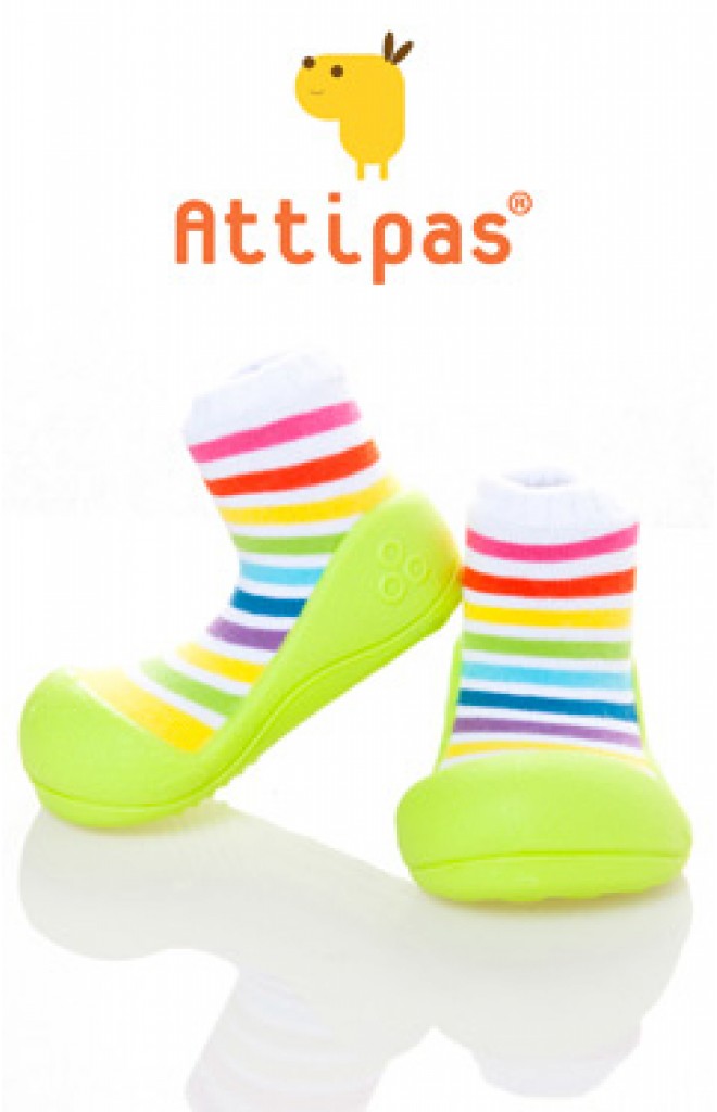 Attipas รองเท้าเด็กหัดเดิน - Rainbow green