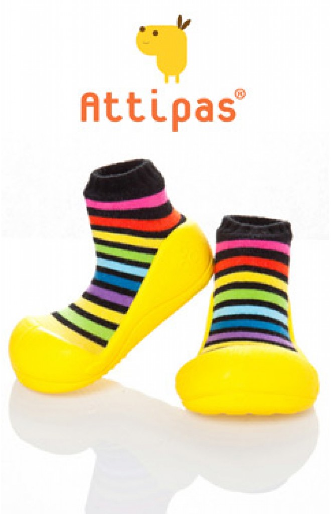 Attipas รองเท้าเด็กหัดเดิน - Rainbow yellow Attipas รองเท้าเด็กหัดเดิน - Rainbow yellow