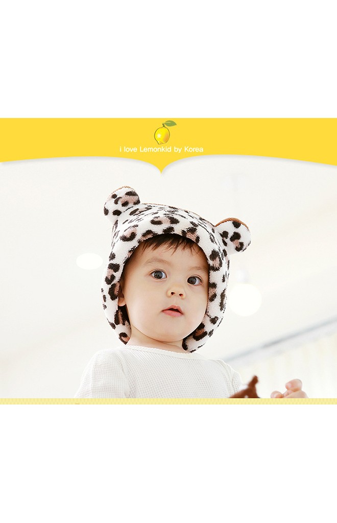 หมวกเสือดาวผ้ากำมะหยี่ ใส่ได้ทั้งเป็นหมวกสวมและเป็นผ้าสวมคอ Lemonkid