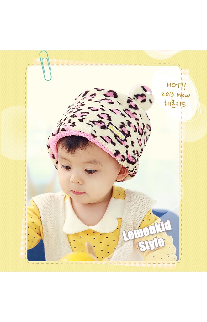 หมวกเสือดาวผ้ากำมะหยี่ ใส่ได้ทั้งเป็นหมวกสวมและเป็นผ้าสวมคอ Lemonkid