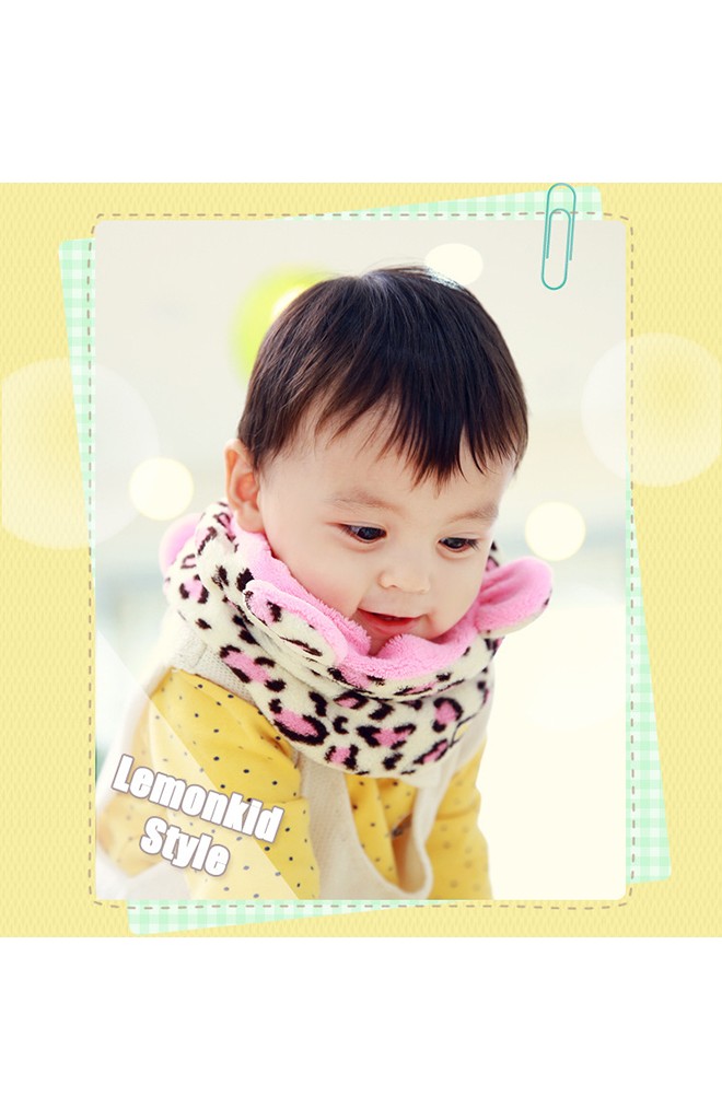 หมวกเสือดาวผ้ากำมะหยี่ ใส่ได้ทั้งเป็นหมวกสวมและเป็นผ้าสวมคอ Lemonkid
