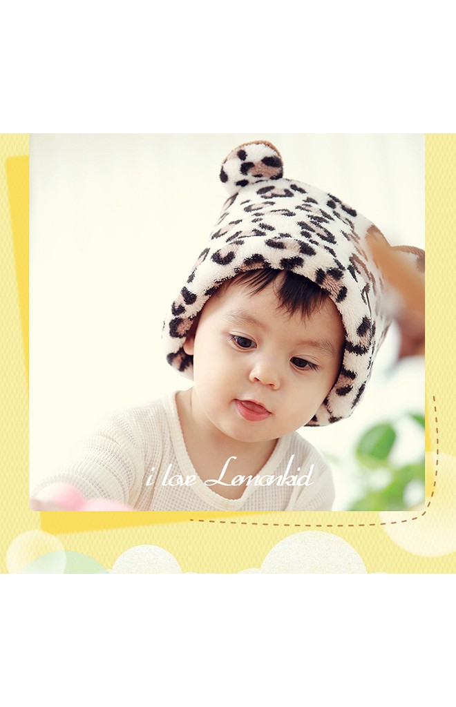หมวกเสือดาวผ้ากำมะหยี่ ใส่ได้ทั้งเป็นหมวกสวมและเป็นผ้าสวมคอ Lemonkid