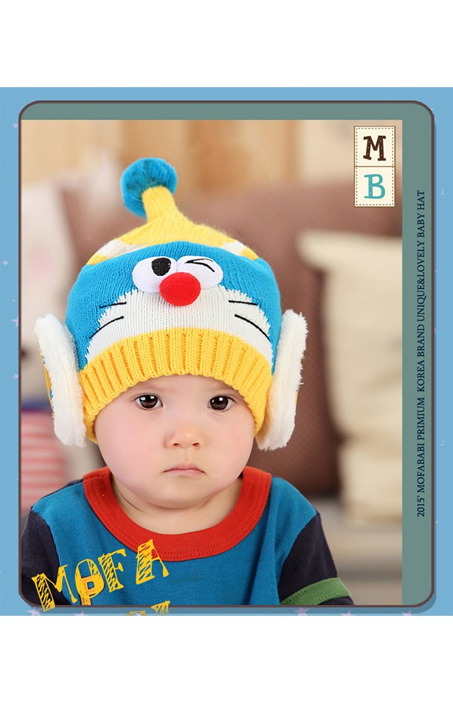 หมวกไหมพรมหุ่นยนต์แมว(โดเรม่อน) จาก MOFABABI