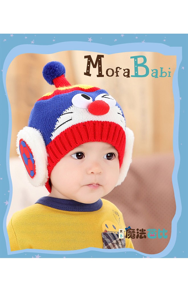 หมวกไหมพรมหุ่นยนต์แมว(โดเรม่อน) จาก MOFABABI