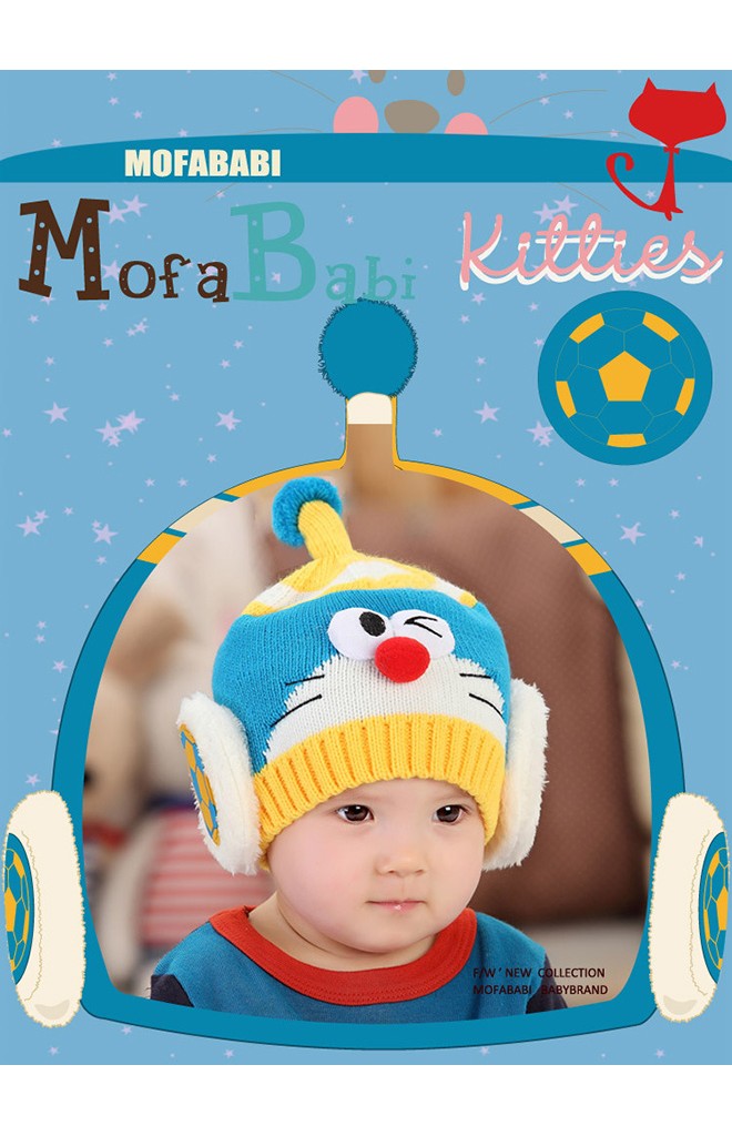หมวกไหมพรมหุ่นยนต์แมว(โดเรม่อน) จาก MOFABABI