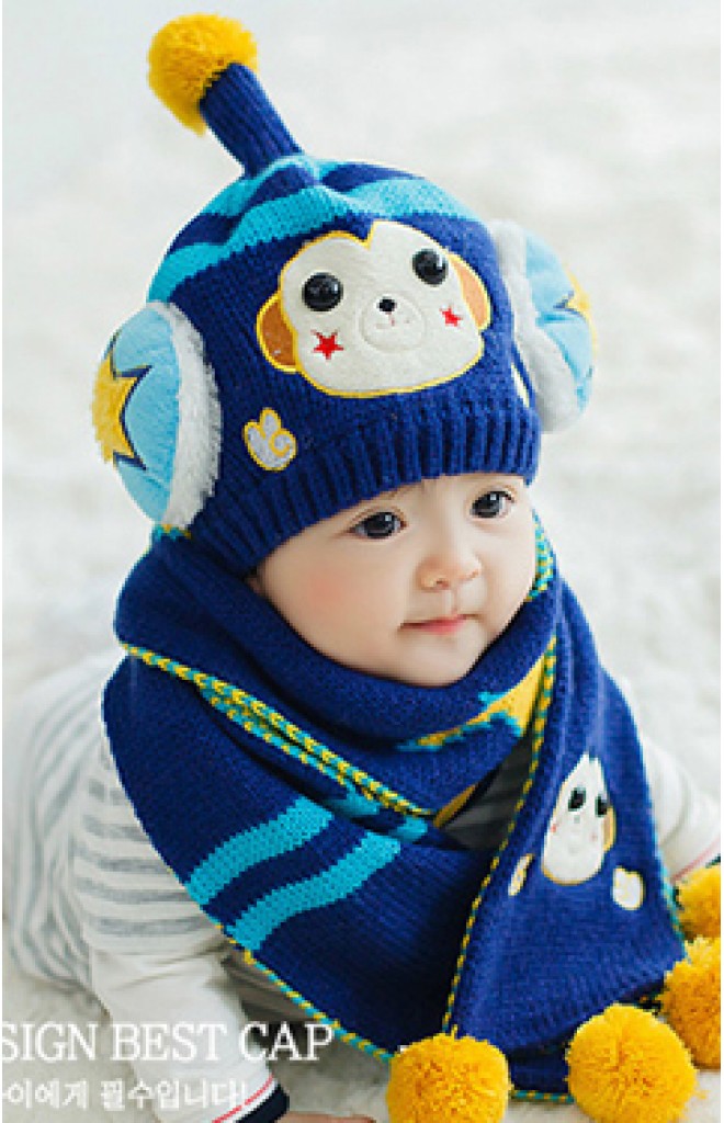 เซ็ตหมวกไหมพรมหุ่นยนต์ลิงมาพร้อมผ้าพันคอเข้าสุดกัน Lemonkid เซ็ตหมวกไหมพรมหุ่นยนต์ลิงมาพร้อมผ้าพันคอเข้าสุดกัน Lemonkid