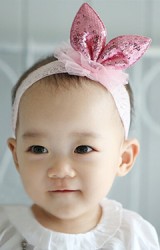 สายคาดผมหูกระต่ายแต่งระบายน่ารักๆ