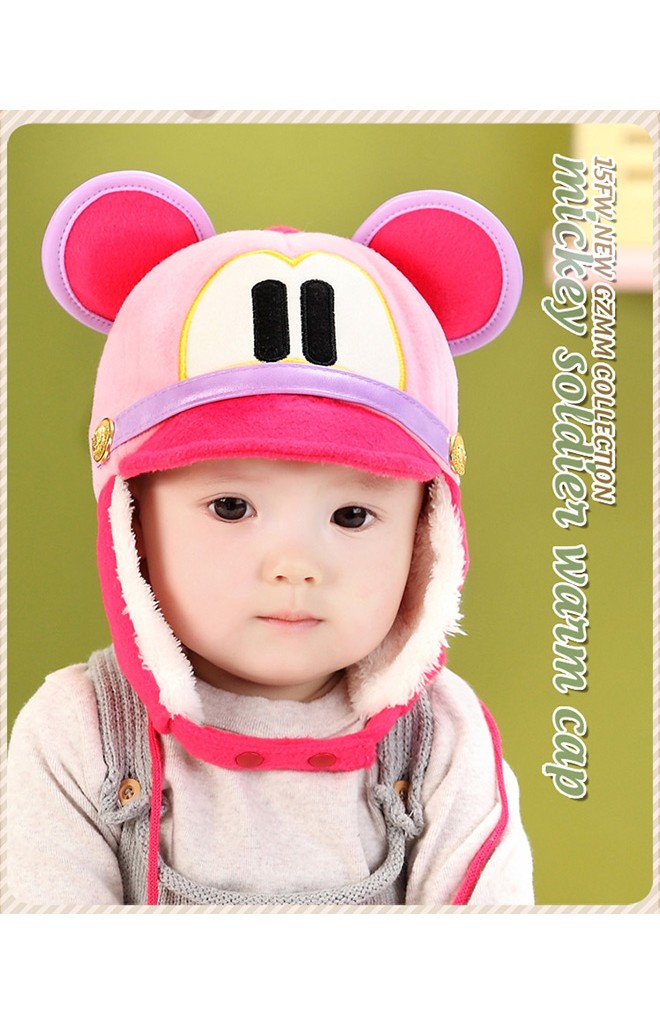 หมวก Cap มิกกี้ใส่กันหนาว ดีไซน์สไตล์หมวกนักบิน จาก GZMM