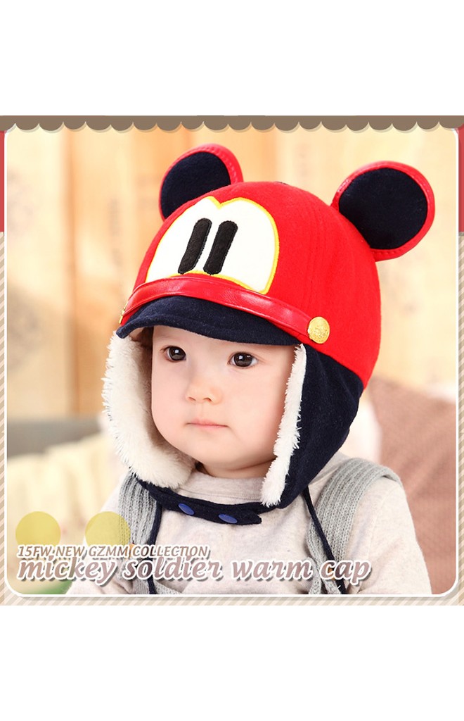หมวก Cap มิกกี้ใส่กันหนาว ดีไซน์สไตล์หมวกนักบิน จาก GZMM