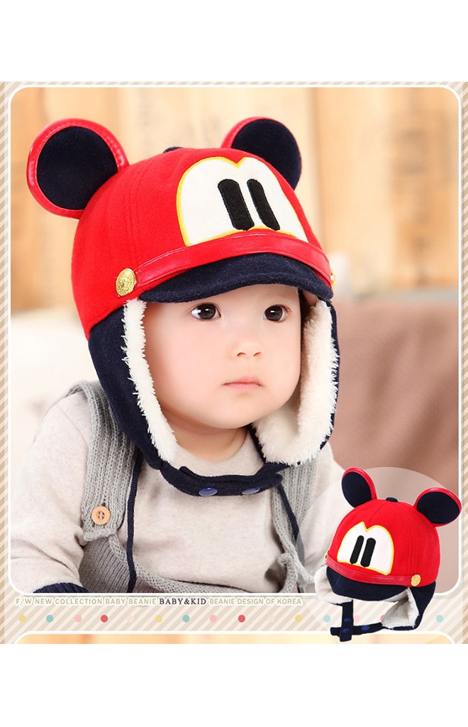 หมวก Cap มิกกี้ใส่กันหนาว ดีไซน์สไตล์หมวกนักบิน จาก GZMM