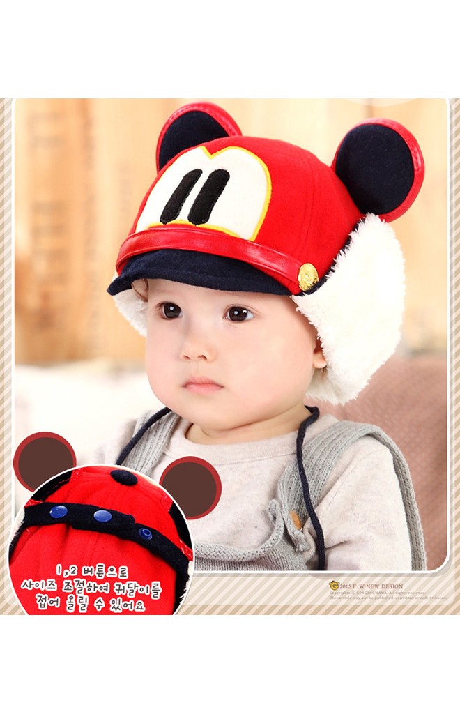 หมวก Cap มิกกี้ใส่กันหนาว ดีไซน์สไตล์หมวกนักบิน จาก GZMM