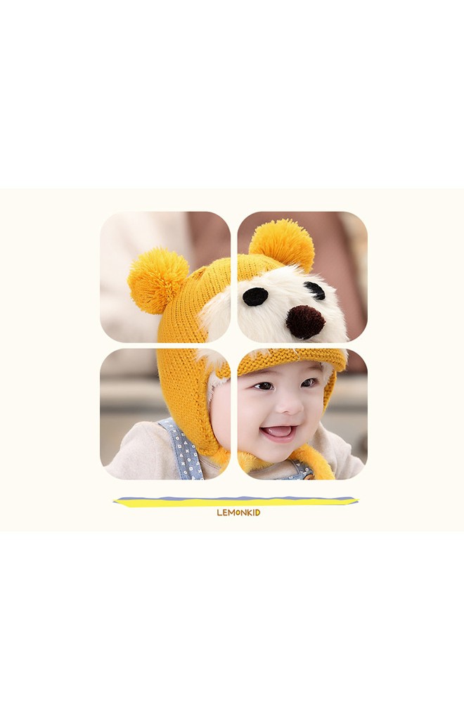 หมวกไหมพรมหมีหน้าปุย Lemonkid