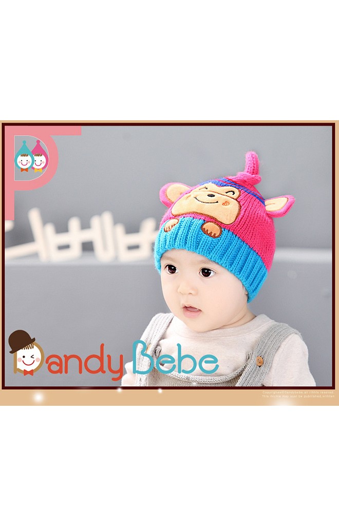 หมวกไหมพรมลิงจ๋อน่ารัก มีหางยาว