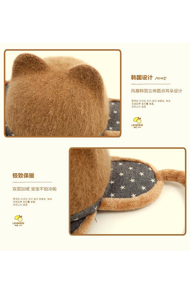 หมวกแก๊ปมีหูกันหนาว ปีกแก๊ปลายดาว จาก Lemonkid