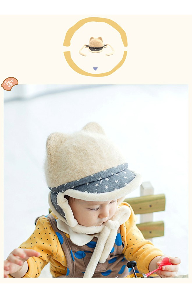 หมวกแก๊ปมีหูกันหนาว ปีกแก๊ปลายดาว จาก Lemonkid
