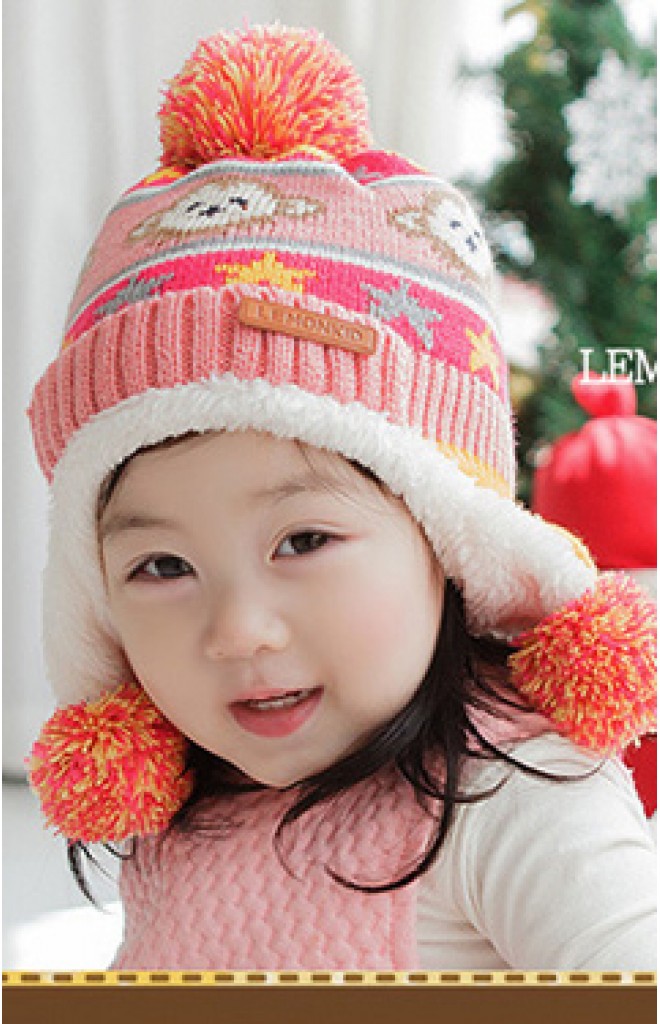 หมวกไหมพรมเด็กใส่กันหนาวลายลิง Lemonkid หมวกไหมพรมเด็กใส่กันหนาวลายลิง Lemonkid