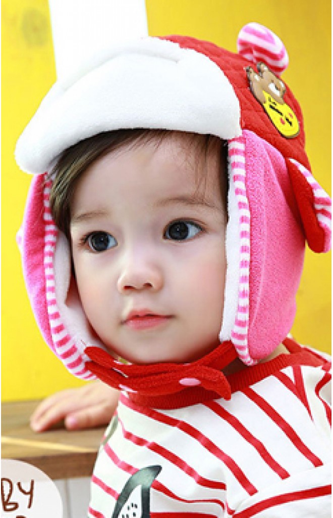 หมวกกันหนาวเด็ก สไตล์หมวกนักบินแต่งหูเล็กๆ ด้านหน้าแต่งรูปหมี funnimals หมวกกันหนาวเด็ก สไตล์หมวกนักบินแต่งหูเล็กๆ ด้านหน้าแต่งรูปหมี funnimals