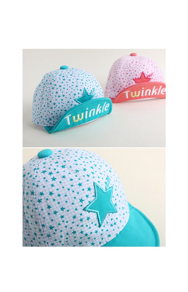 หมวกแก๊ปเด็กลายดาว ปีกหมวกปัก Twinkle