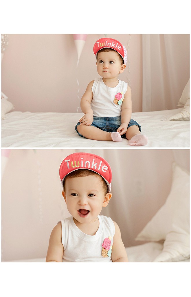 หมวกแก๊ปเด็กลายดาว ปีกหมวกปัก Twinkle