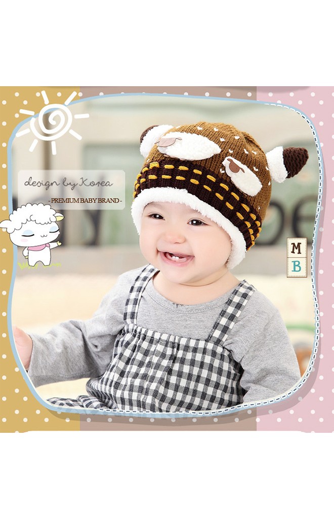 หมวกไหมพรมมีเขา แต่งรูปแกะแม่ลูกน่ารัก MOFABABI