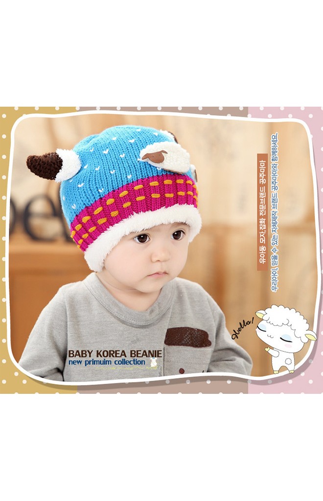 หมวกไหมพรมมีเขา แต่งรูปแกะแม่ลูกน่ารัก MOFABABI