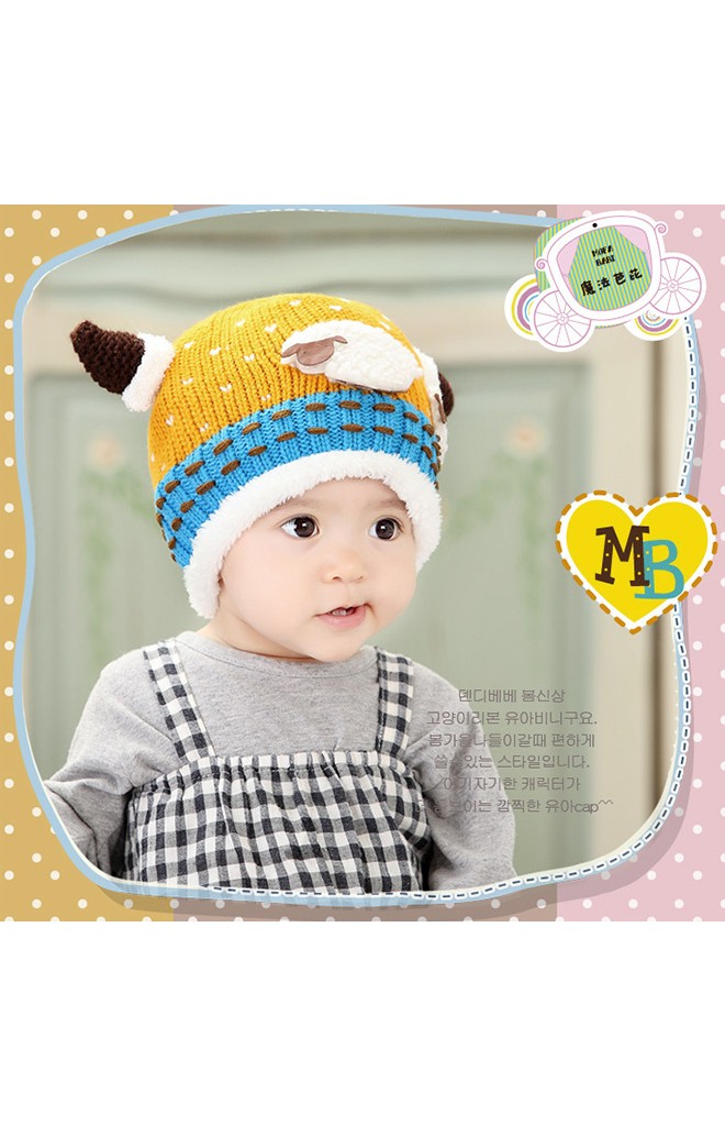 หมวกไหมพรมมีเขา แต่งรูปแกะแม่ลูกน่ารัก MOFABABI