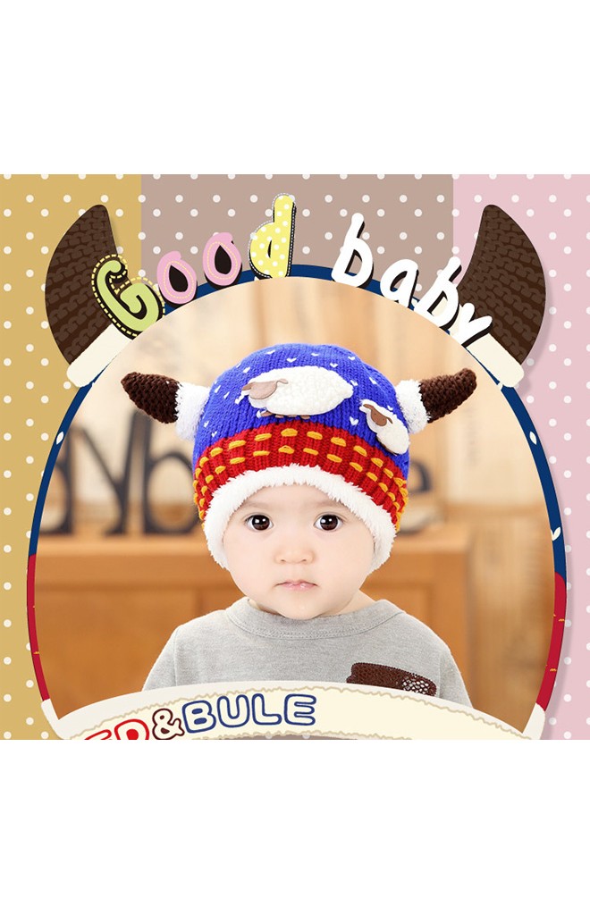 หมวกไหมพรมมีเขา แต่งรูปแกะแม่ลูกน่ารัก MOFABABI