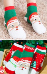 ถุงเท้าเด็กแบบหนาต้อนรับคริสมาสต์และวันปีใหม่