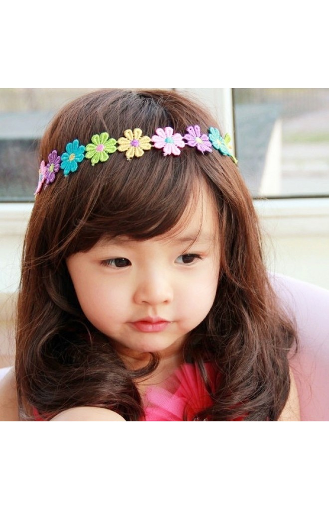 สายคาดผมดอกไม้เรียงสลับสีสวย ใส่แล้วน่ารักมากๆ