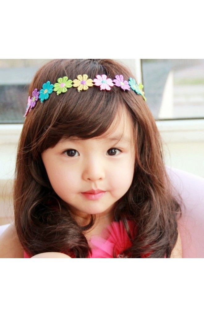 สายคาดผมดอกไม้เรียงสลับสีสวย ใส่แล้วน่ารักมากๆ