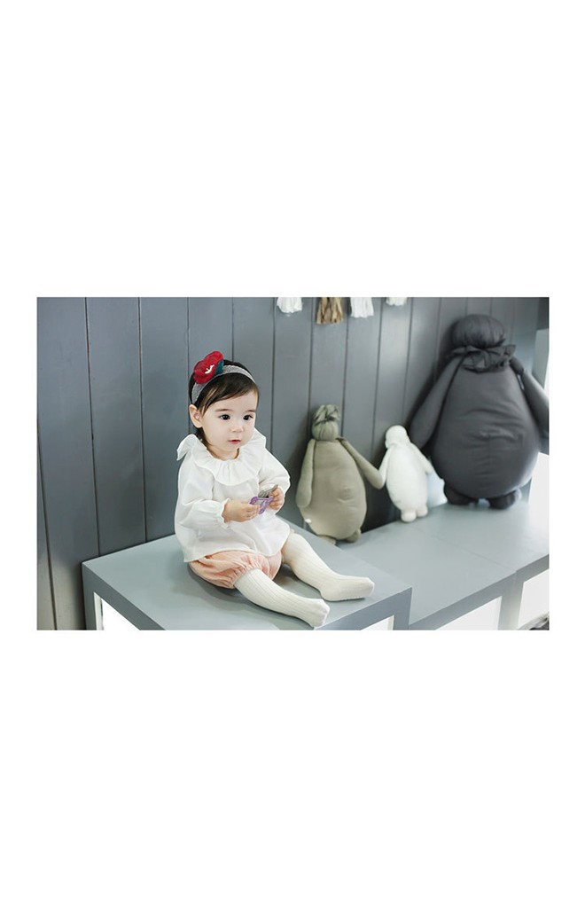 สายคาดผมแต่งดอกไม้สวย สายคาดลูกไม้เทา