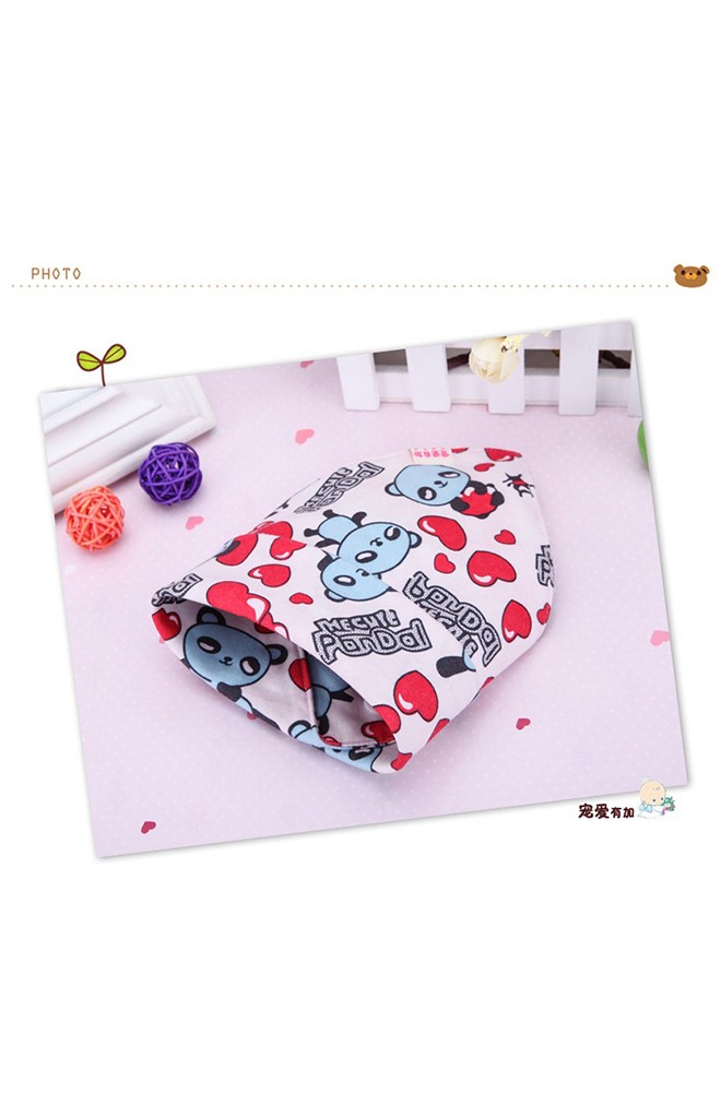 Microfiber Baby Bibs ผ้ากันเปื้อนสามเหลี่ยม สีขาว ลายหมีแพนด้า