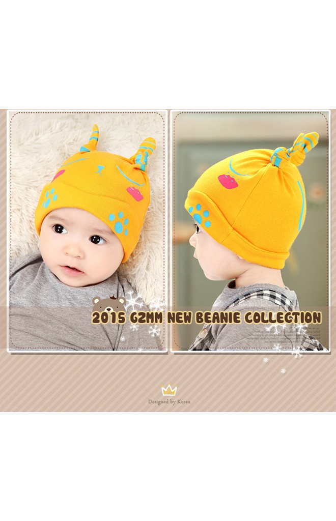หมวกเด็กเล็กลายหมี แต่งหูยาวๆ จาก GZMM