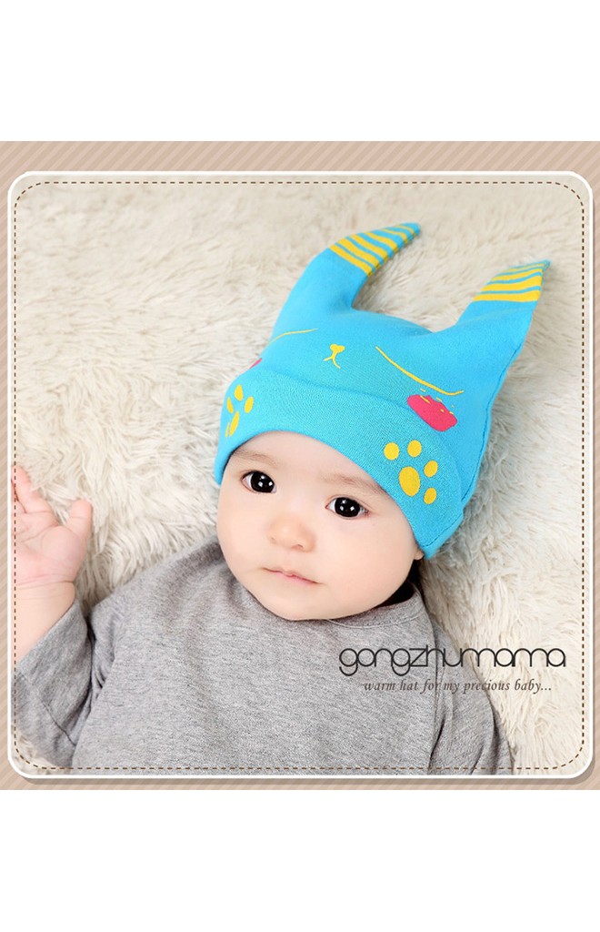หมวกเด็กเล็กลายหมี แต่งหูยาวๆ จาก GZMM