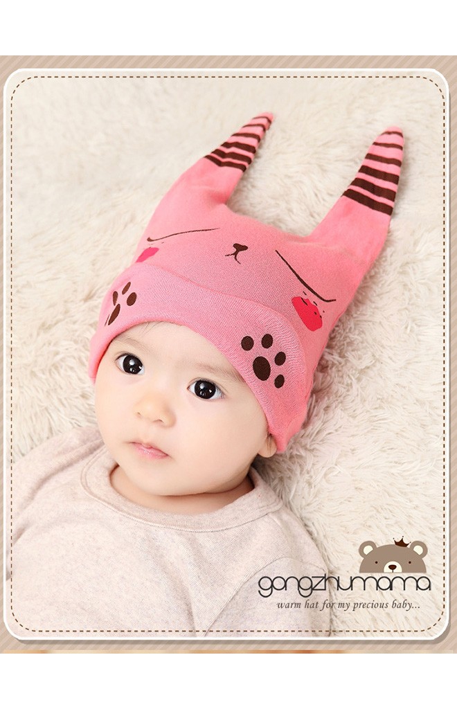 หมวกเด็กเล็กลายหมี แต่งหูยาวๆ จาก GZMM