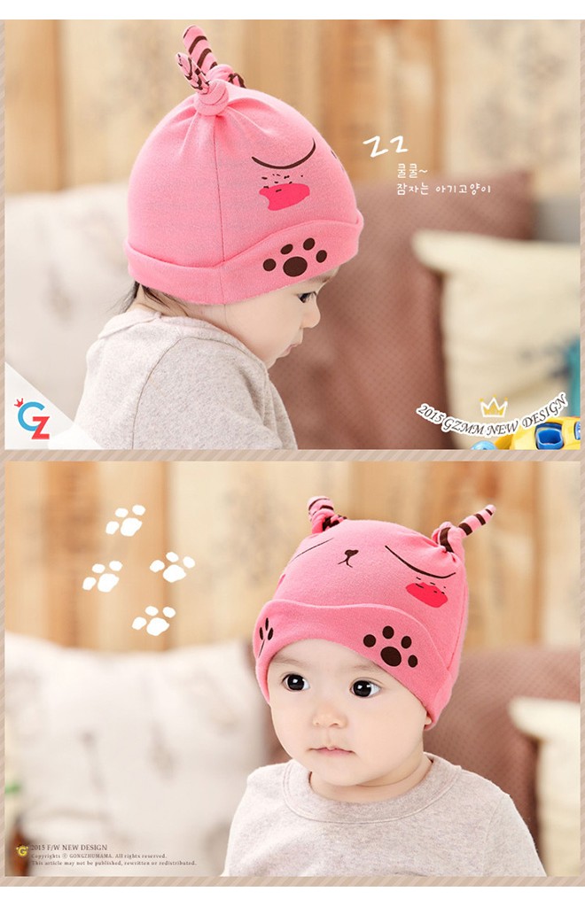 หมวกเด็กเล็กลายหมี แต่งหูยาวๆ จาก GZMM