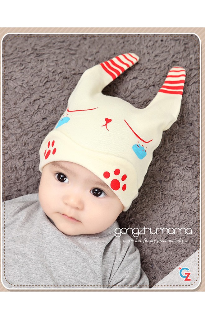 หมวกเด็กเล็กลายหมี แต่งหูยาวๆ จาก GZMM