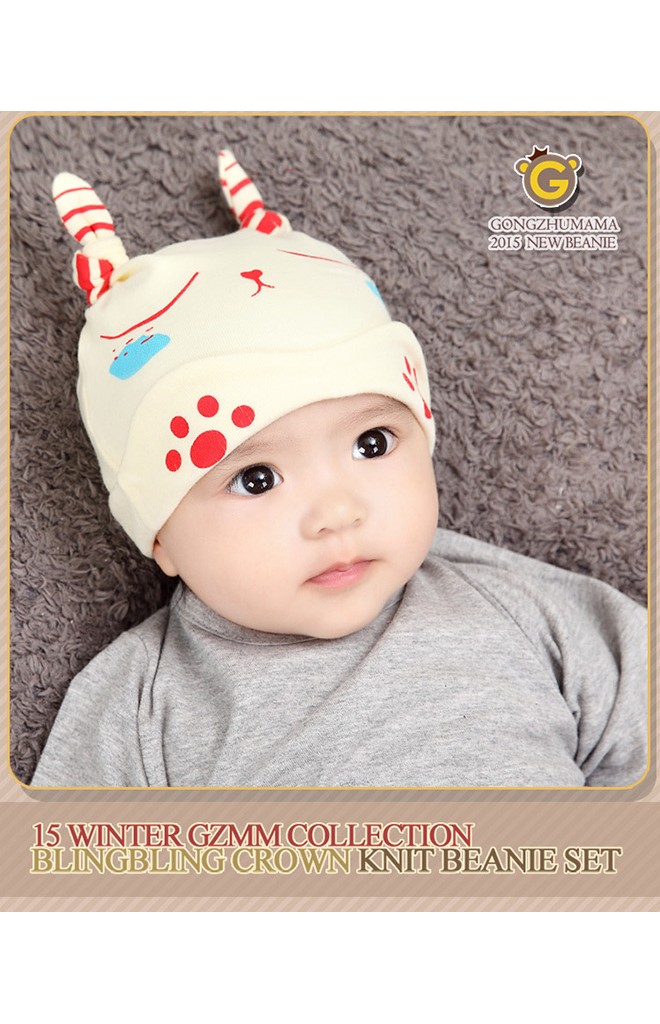 หมวกเด็กเล็กลายหมี แต่งหูยาวๆ จาก GZMM