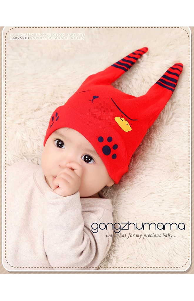 หมวกเด็กเล็กลายหมี แต่งหูยาวๆ จาก GZMM