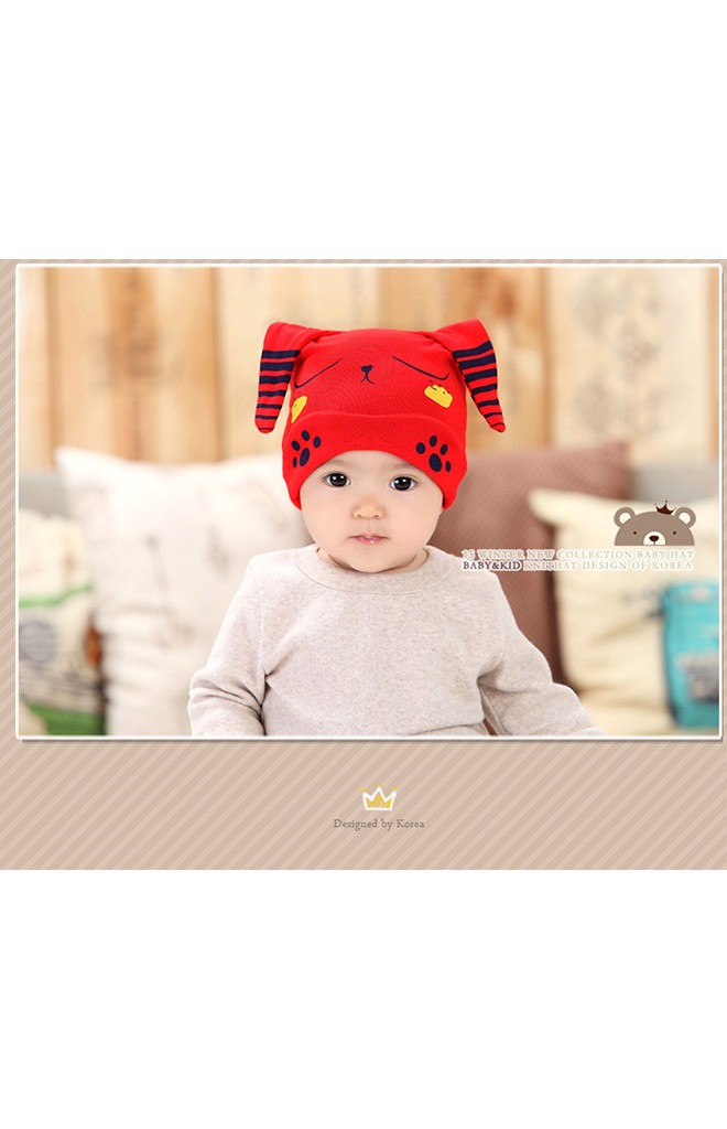หมวกเด็กเล็กลายหมี แต่งหูยาวๆ จาก GZMM