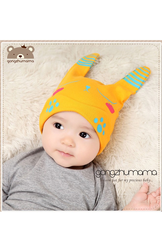 หมวกเด็กเล็กลายหมี แต่งหูยาวๆ จาก GZMM